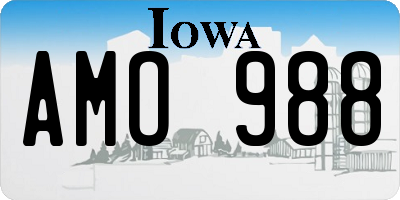 IA license plate AMO988