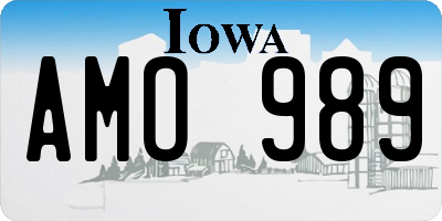 IA license plate AMO989