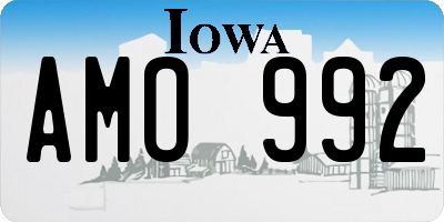 IA license plate AMO992