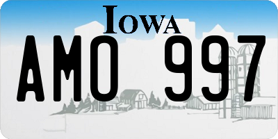 IA license plate AMO997