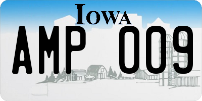 IA license plate AMP009