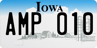 IA license plate AMP010