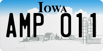 IA license plate AMP011