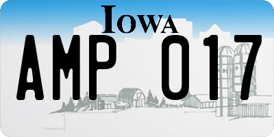 IA license plate AMP017