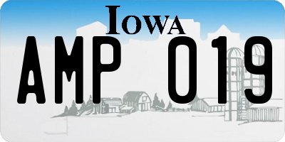 IA license plate AMP019