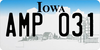 IA license plate AMP031