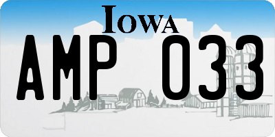 IA license plate AMP033