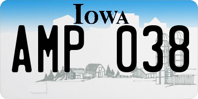 IA license plate AMP038