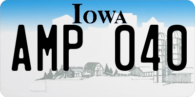IA license plate AMP040