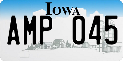 IA license plate AMP045