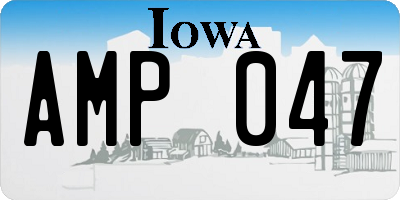IA license plate AMP047