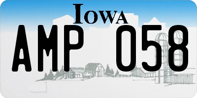 IA license plate AMP058