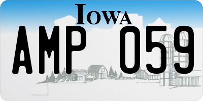 IA license plate AMP059