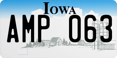 IA license plate AMP063