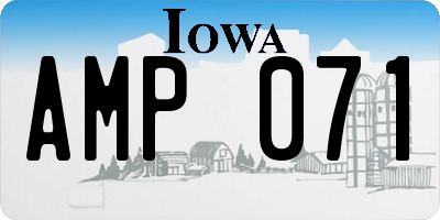 IA license plate AMP071