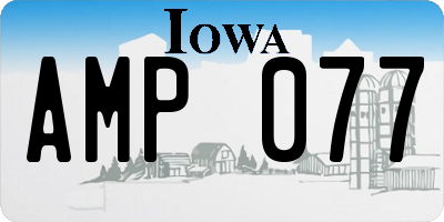 IA license plate AMP077