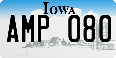 IA license plate AMP080