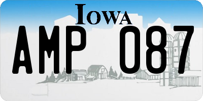 IA license plate AMP087