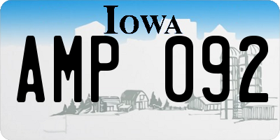 IA license plate AMP092