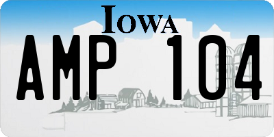 IA license plate AMP104