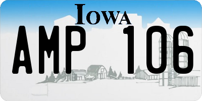 IA license plate AMP106