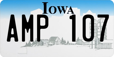 IA license plate AMP107