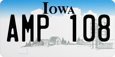 IA license plate AMP108