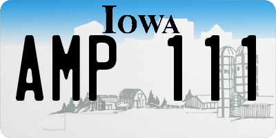 IA license plate AMP111