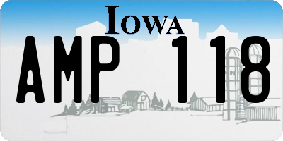 IA license plate AMP118
