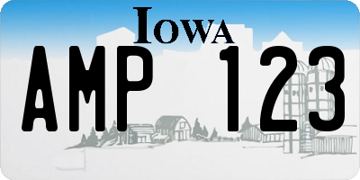 IA license plate AMP123