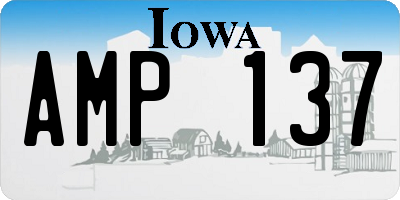 IA license plate AMP137