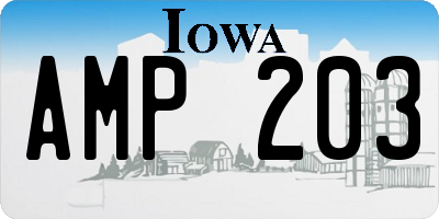IA license plate AMP203
