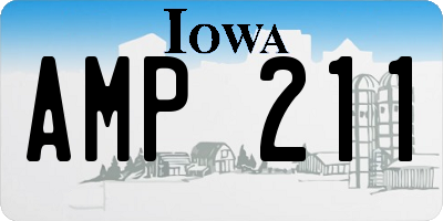 IA license plate AMP211