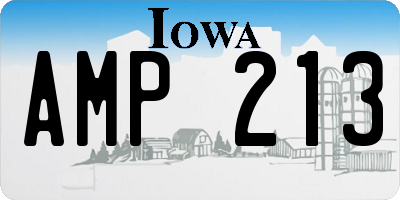 IA license plate AMP213