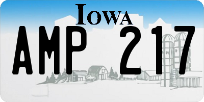 IA license plate AMP217