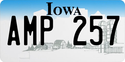 IA license plate AMP257