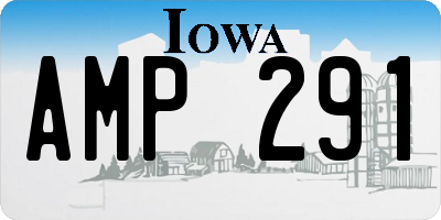 IA license plate AMP291
