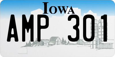 IA license plate AMP301