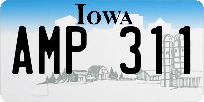 IA license plate AMP311