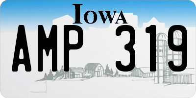IA license plate AMP319
