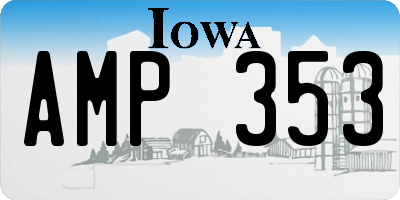 IA license plate AMP353