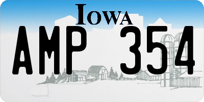 IA license plate AMP354