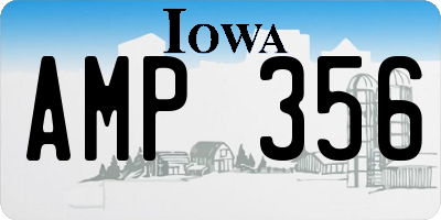 IA license plate AMP356