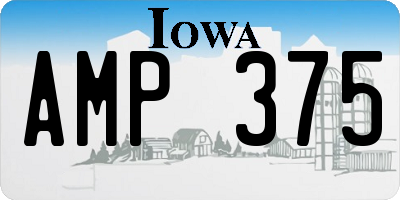 IA license plate AMP375
