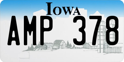 IA license plate AMP378