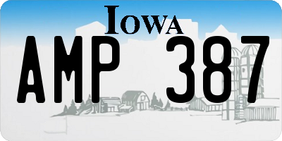 IA license plate AMP387