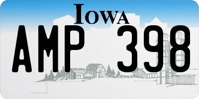 IA license plate AMP398