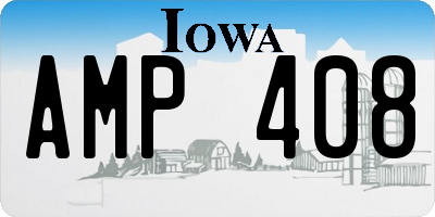 IA license plate AMP408