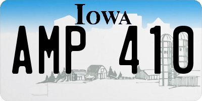 IA license plate AMP410