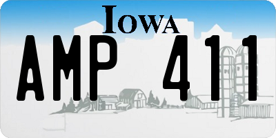IA license plate AMP411